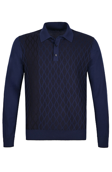 Трикотажное поло на трёх пуговицах из смеси шерсти, шёлка и кашемира